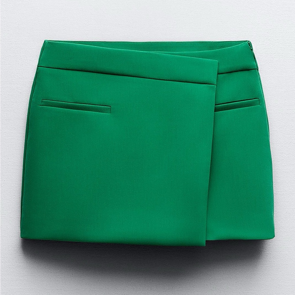 Zara Green Asymmetric Skort